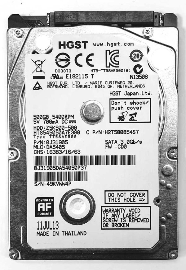 HGST HTS545050A7E380 11-JUL-2013