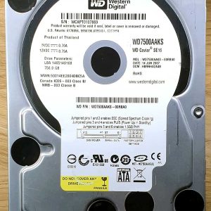 WD 7500AAKS-00RBA0 xxxA2xxx 14-JUN-2007