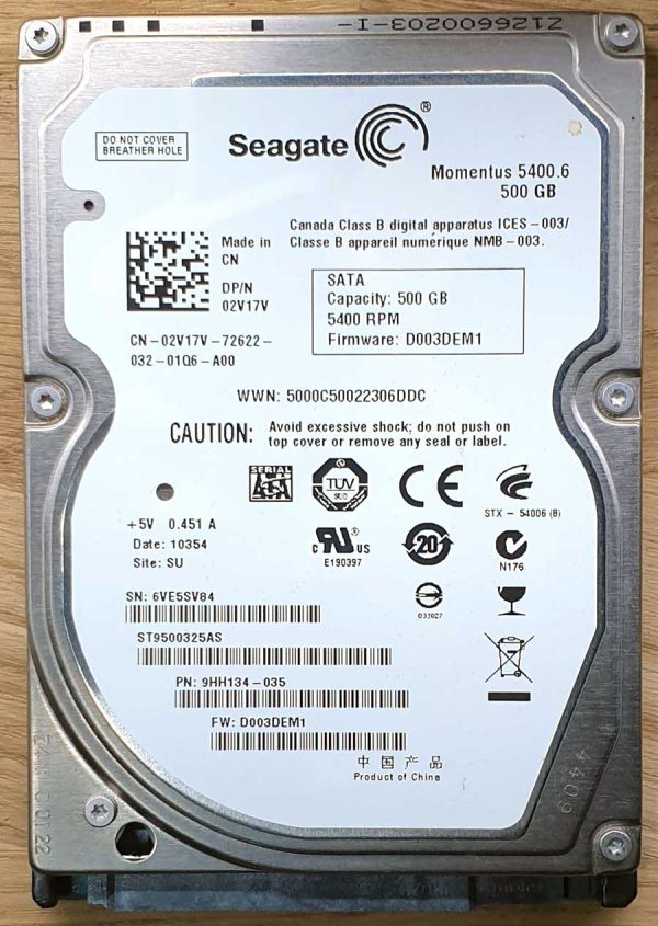 Seagate ST9500325AS 6VExxx 28-FEB-2010
