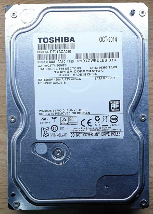 Toshiba DT01ACA050 HDKPC01A0A02 OCT-2014