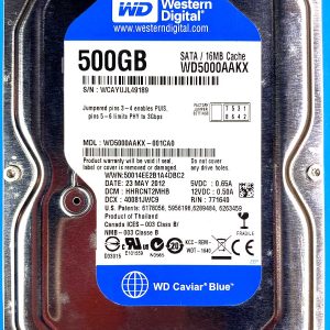 WD 5000AAKX-001CA0 xxxT2xxx 23-MAY-2012