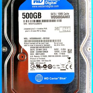 WD 5000AAKX-001CA0 xxxT2xxx 23-MAY-2012