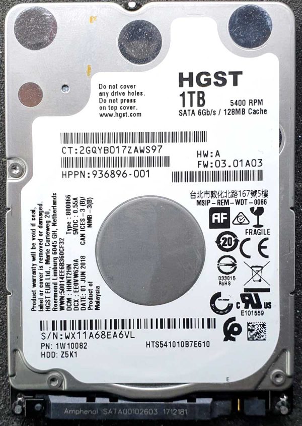 HGST HTS541010B7E610 01-JUN-2018