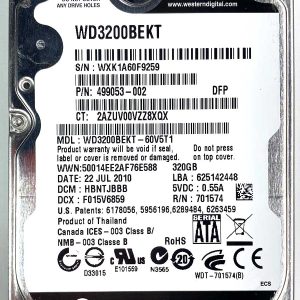 WD 3200BEKT-60V5T1 xxxTJxxx 22-JUL-2010