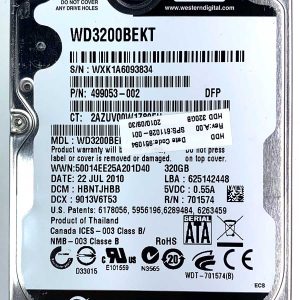 WD 3200BEKT-60V5T1 xxxTJxxx 22-JUL-2010