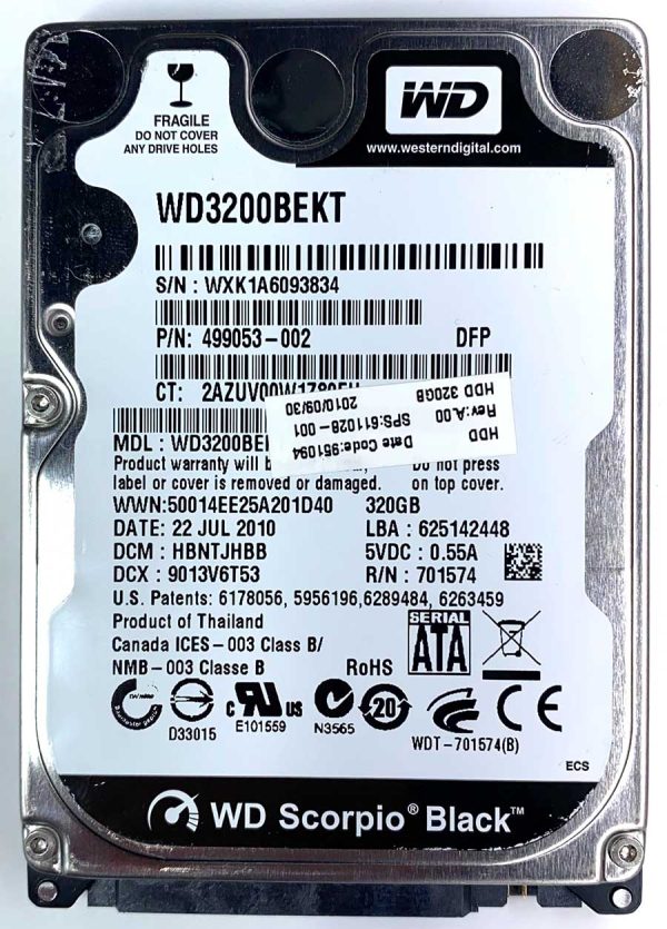 WD 3200BEKT-60V5T1 xxxTJxxx 22-JUL-2010
