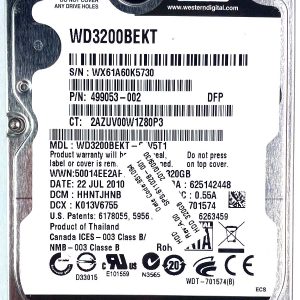 WD 3200BEKT-60V5T1 xxxTJxxx 22-JUL-2010