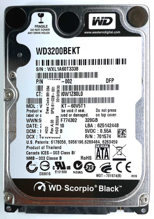 WD 3200BEKT-60V5T1 xxxTJxxx 22-JUL-2010