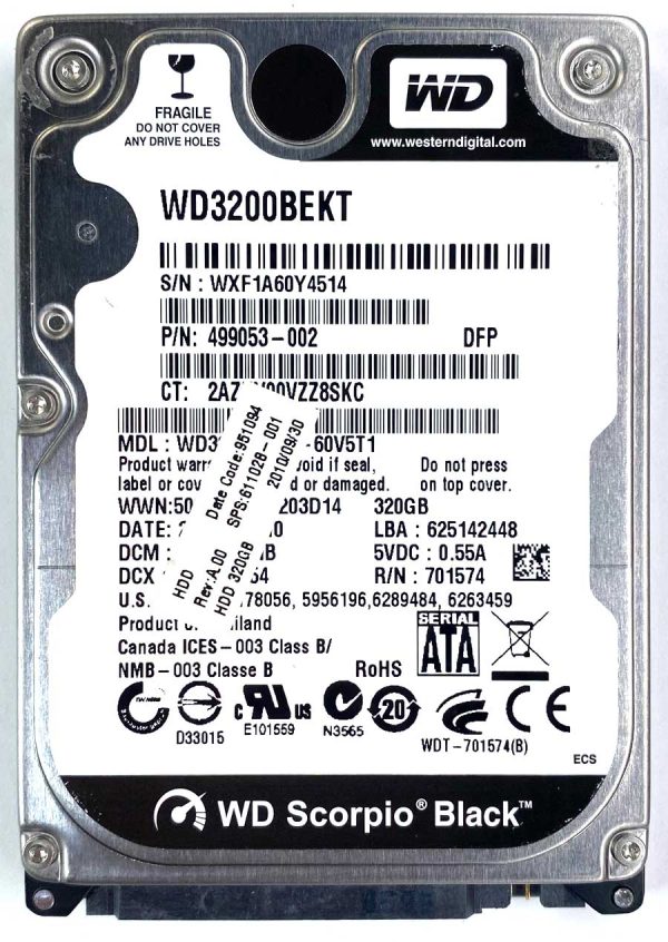 WD 3200BEKT-60V5T1 xxxTJxxx 22-JUL-2010