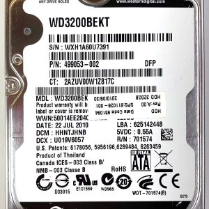 WD 3200BEKT-60V5T1 xxxTJxxx 22-JUL-2010