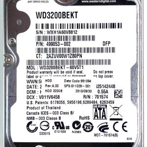 WD 3200BEKT-60V5T1 xxxTJxxx 22-JUL-2010