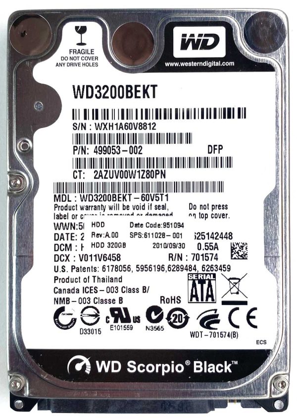 WD 3200BEKT-60V5T1 xxxTJxxx 22-JUL-2010