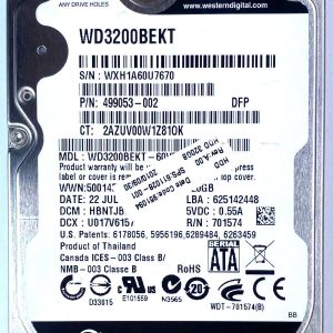 WD 3200BEKT-60V5T1 xxxTJxxx 22-JUL-2010