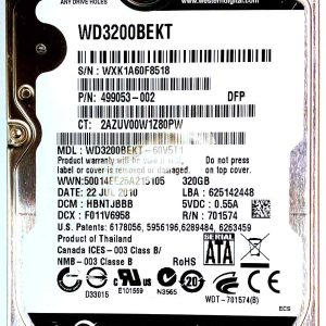 WD 3200BEKT-60V5T1 xxxTJxxx 22-JUL-2010