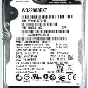 WD 3200BEKT-60V5T1 xxxTJxxx 19-JUL-2010