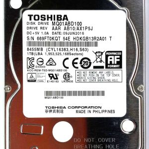 Toshiba MQ01ABD100 09-JUN-2016