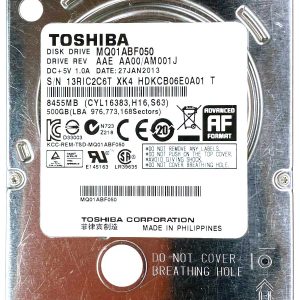 Toshiba MQ01ABF050 27-JAN-2013