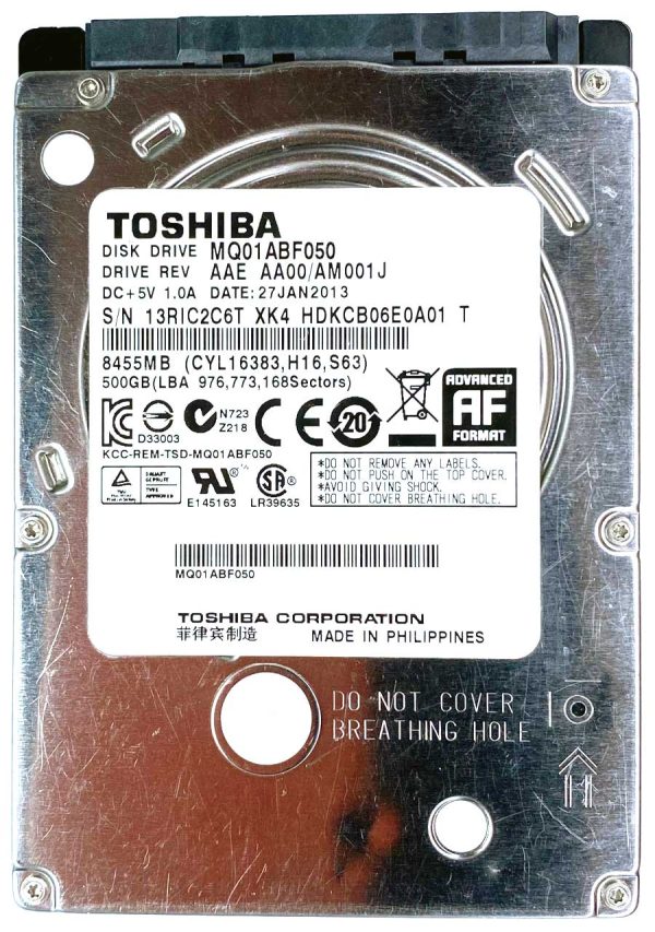 Toshiba MQ01ABF050 27-JAN-2013