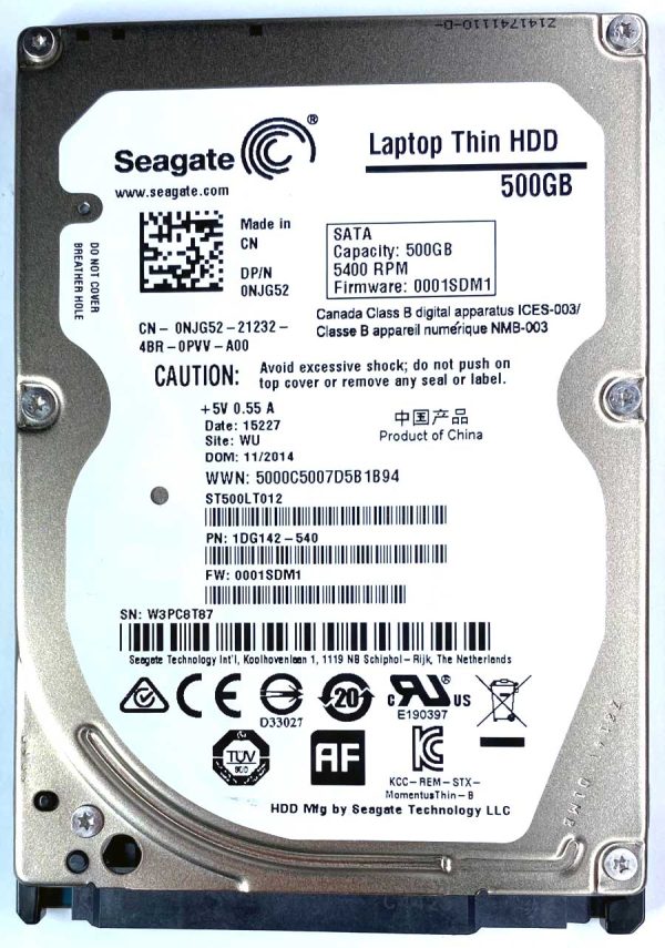 Seagate ST500LT012-1DG142 W3Pxxx 05-DEC-2014