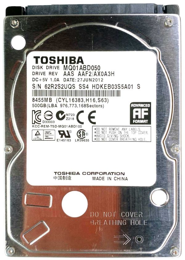 Toshiba MQ01ABD050 27-JUN-2012