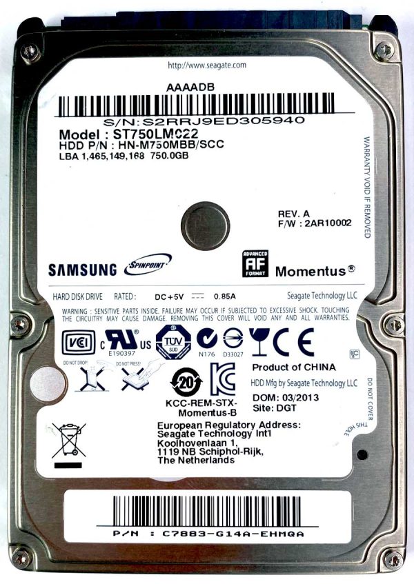 Samsung ST750LM022 HN-M750MBB MAR-2013