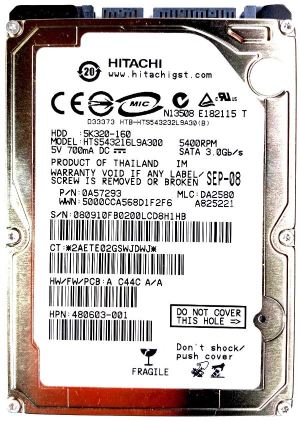 Hitachi HTS543216L9A300 SEP-2008
