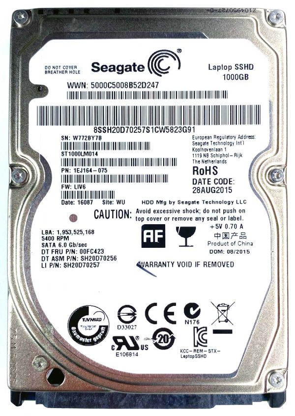 Seagate ST1000LM014-SSHD-8GB W77xxx 28-AUG-2015
