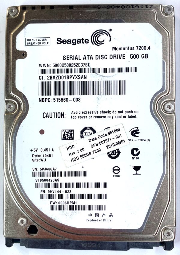 Seagate ST9500420AS 5VJxxx 08-MAY-2010