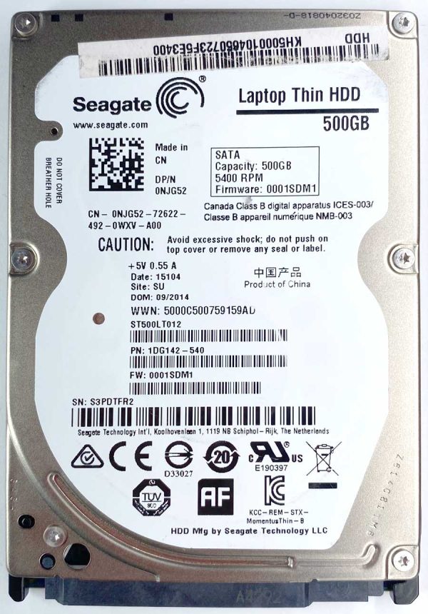 Seagate ST500LT012-1DG142 S3Pxxx 09-SEP-2014