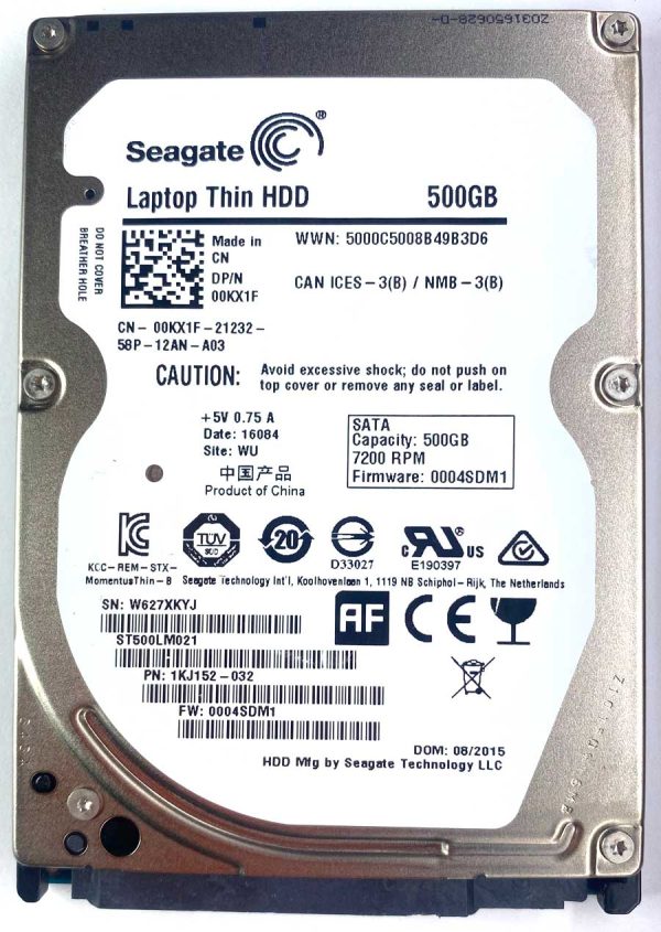Seagate ST500LM021-1KJ152 W62xxx 25-AUG-2015