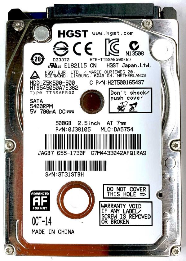 HGST HTS545050A7E362 OCT-2014