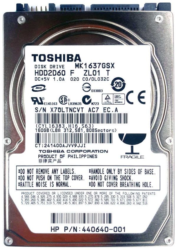 Toshiba MK1637GSX 24-OCT-2017