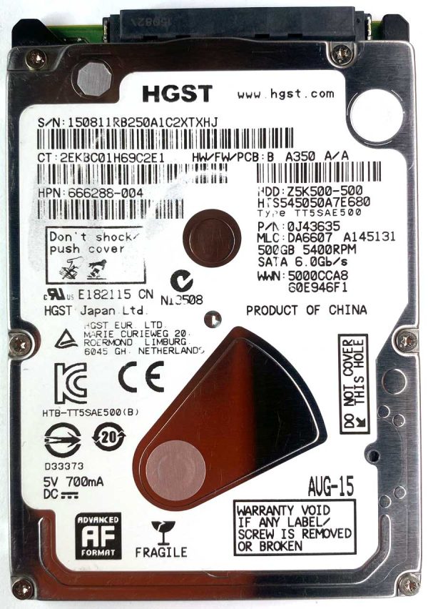 HGST HTS545050A7E680 AUG-2015