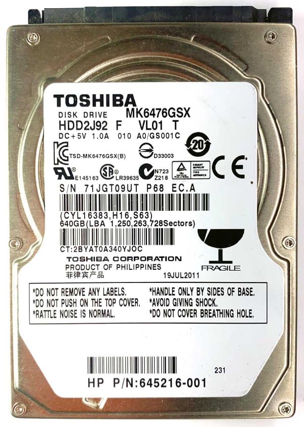 Toshiba MK6476GSX 19-JUL-2011